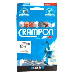 Scell-It Cheville Universelle-Cheville Crampon blanc ø6 mm + vis, 20 pièces