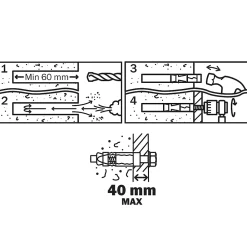 Diall Cheville métal traversant 10x100mm