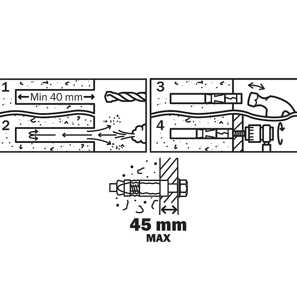 Diall Cheville métal traversant 6x85mm