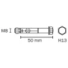 Diall Cheville métal traversant 8x50mm
