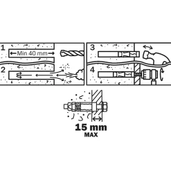 Diall Cheville métal traversant 6x65mm