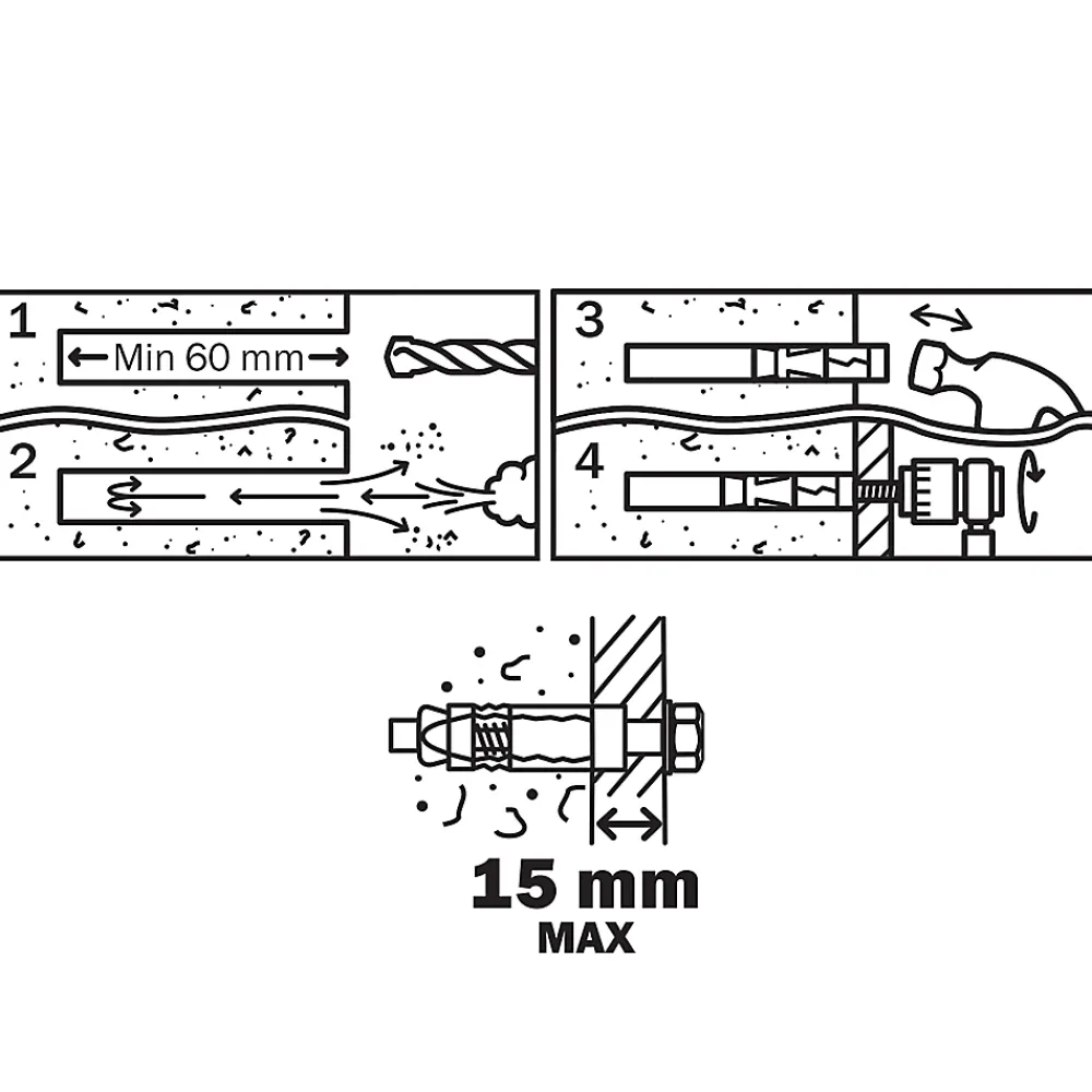 Diall Cheville métal traversant 10x75mm
