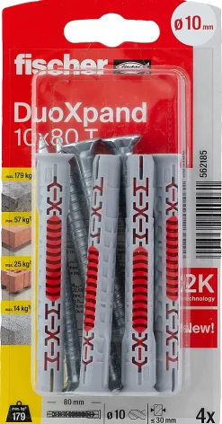 Fischer Cheville rallongée DuoXpand 10 x 80 mm, 4 pièces
