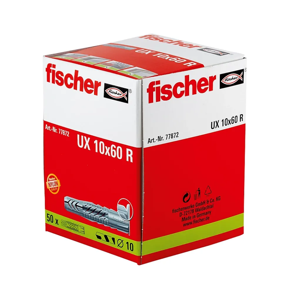 Fischer 50 chevilles avec collerette UX ø 10 mm