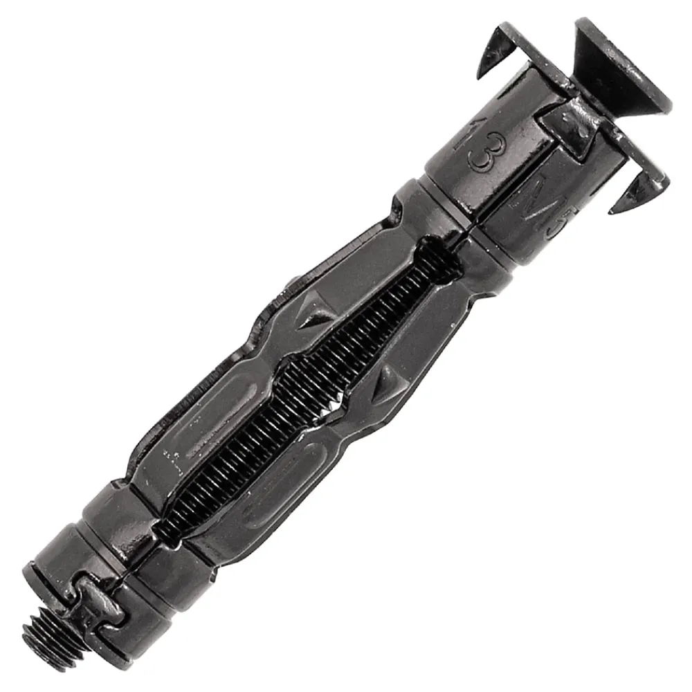 Scell-It Cheville Pour Plaque De Plâtre-12 chevilles corps creux acier zingué Spyder M4 13mm + vis tête fraisée noires