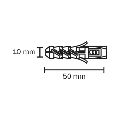 Diall 50 chevilles nylon CL Ø10x50mm