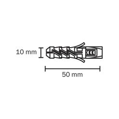 Diall 10 chevilles nylon CL Ø10x50mm