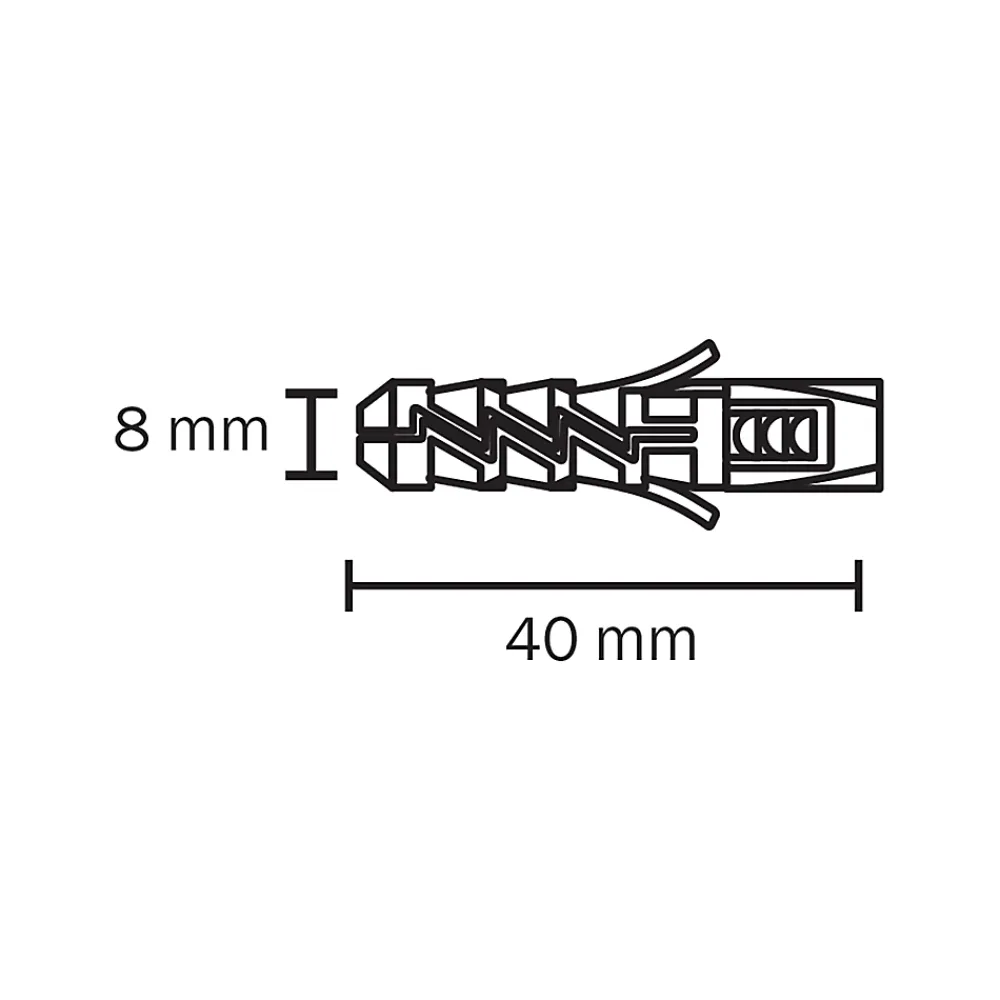 Diall 100 chevilles nylon CL Ø8x40mm