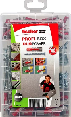 Fischer Chevilles profibox Duopower 160 pièces avec vis