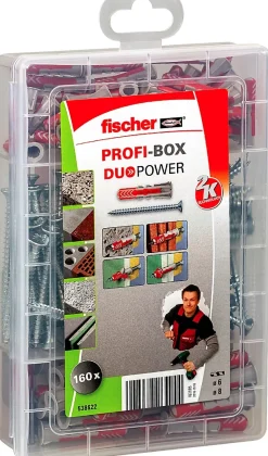 Fischer Chevilles profibox Duopower 160 pièces avec vis