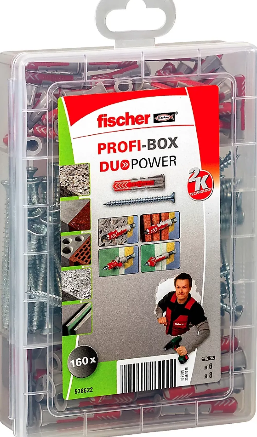 Fischer Chevilles profibox Duopower 160 pièces avec vis