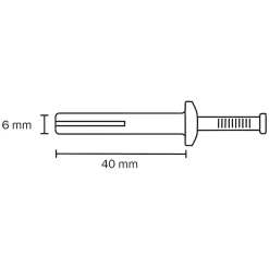 Diall Cheville À Frapper-10 chevilles à frapper métal PZ Ø6x40mm