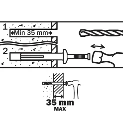 Diall 6 chevilles à frapper métal PZ Ø6x65mm