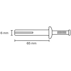 Diall 6 chevilles à frapper métal PZ Ø6x65mm