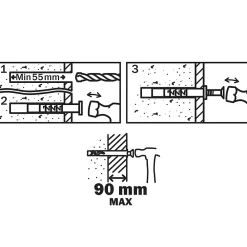 Diall 10 chevilles à frapper nylon CS PZ Ø10x140mm