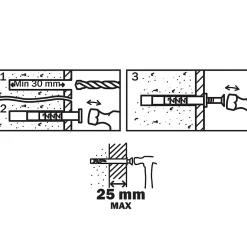 Diall Cheville À Frapper-20 chevilles à frapper nylon MSH PZ Ø5x50mm