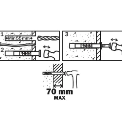 Diall Cheville À Frapper-10 chevilles à frapper nylon CS PZ Ø10x120mm