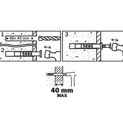 Diall Cheville À Frapper-50 chevilles à frapper nylon MSH PZ Ø8x80mm