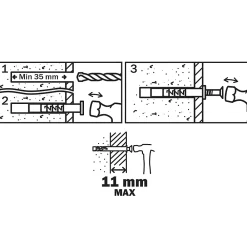 Diall 100 chevilles à frapper nylon CS PZ Ø6x40mm