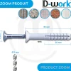 D-Work Cheville À Frapper-600 Chevilles à Frapper NHS D. 5 x Lt. 35 mm avec Vis Tête Fraisée (en seau) -