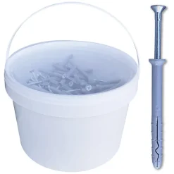 D-Work 200 Chevilles à Frapper NHS D. 8 x Lt. 80 mm avec Vis Tête Fraisée (en seau) -