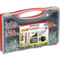 Fischer Chevilles multimateriaux Duopower + vis assortiment, 140 pièces