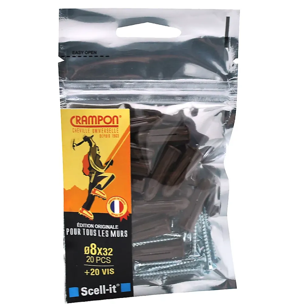 Crampon 20 chevilles universelles nylon PZ Ø8x32mm
