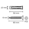 Diall 5 chevilles universelles nylon CL PZ Ø10x50mm