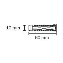 Diall 40 chevilles universelles nylon CL Ø12x60mm