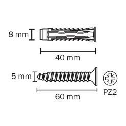 Diall Cheville Universelle-4 chevilles universelles 8x40 mm