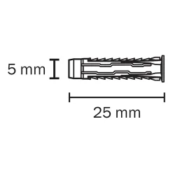 Diall Cheville Universelle-50 chevilles universelles nylon Ø5x25mm