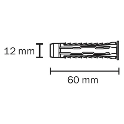 Diall Cheville Universelle-4 chevilles universelles nylon CL Ø12x60mm
