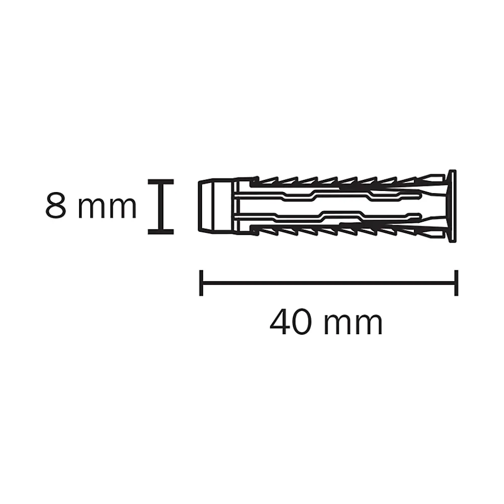 Diall 10 chevilles universelles nylon CL Ø8x40mm