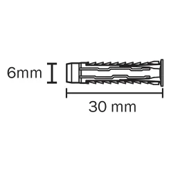 Diall 200 chevilles universelles nylon CL Ø6x30mm