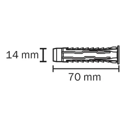 Diall Cheville Universelle-40 chevilles universelles nylon CL Ø14x70mm