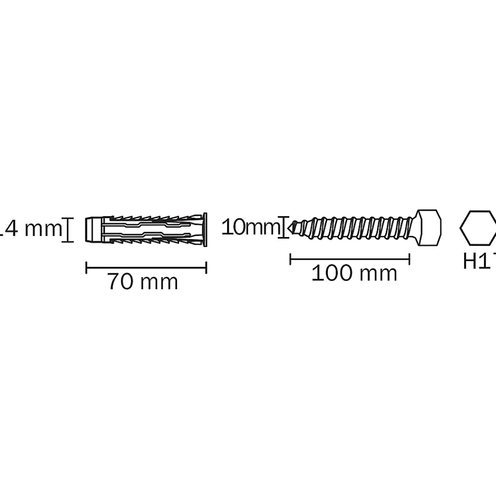 Diall Cheville Universelle-20 chevilles universelles nylon HX Ø14x75mm