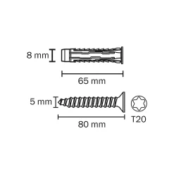 Diall Cheville Universelle-6 chevilles universelles nylon CL Ø8x65mm