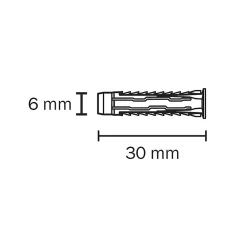 Diall Cheville Universelle-50 chevilles universelles nylon CL Ø6x30mm