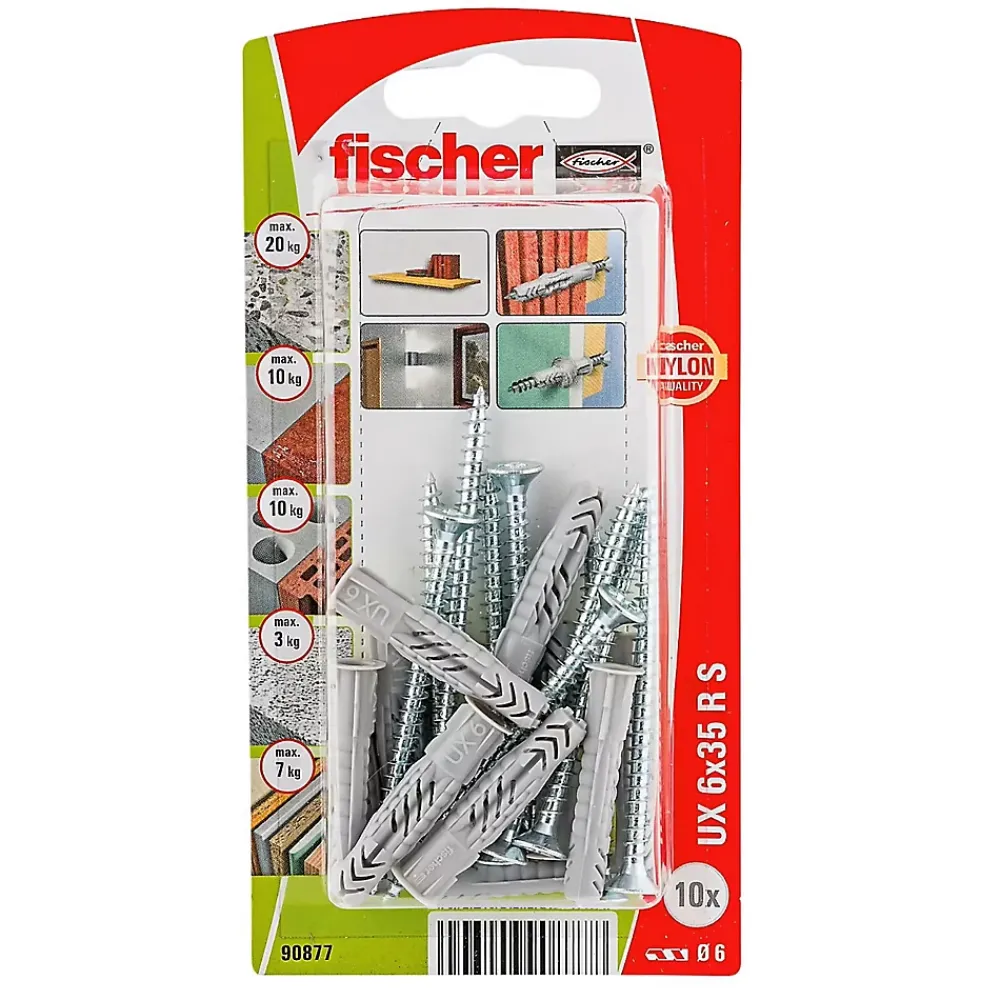 Fischer 10 chevilles universelles Ø6x35mm