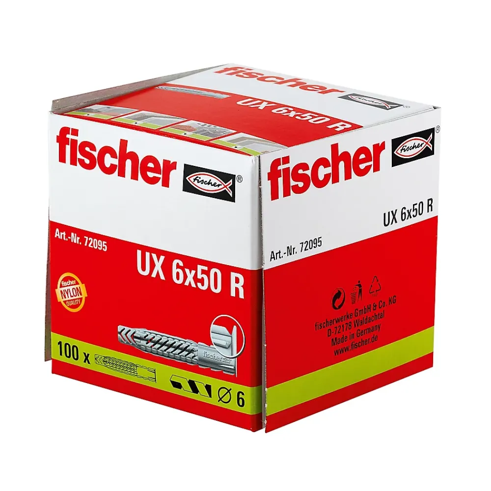 Fischer 100 chevilles universelles Ø6x50mm