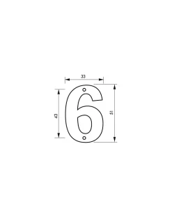 Thirard Chiffre 6, laiton, à visser, H.51mm, doré -