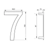 Thirard Chiffre 7 à visser, inox, H.100mm -