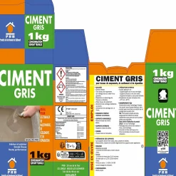 Prb Ciment Gris Polyvalent 1kg - Finesse et Séchage Rapide - Maçonnerie, Réparation, Scellement et Jointoiement Intérieur/Extérieur