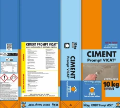Prb Ciment Prompt Naturel Vicat 10kg - Prise Ultra-Rapide, Haute Résistance Initiale - Idéal pour Réparations Express, Maçonnerie,
