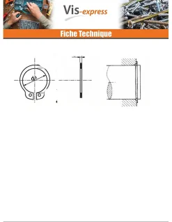 Vis Express Goupille Et Circlip-Circlip Extèrieur Inox Sur arbre Diamètre 8 - 10 pièces