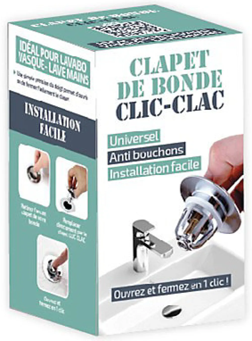 MTK Bonde Pour Lavabo-Clapet clic clac chrome pour bonde de lavabo et vasque,