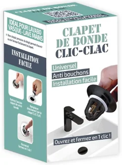 MTK Clapet clic clac pour bonde de lavabo et vasque,