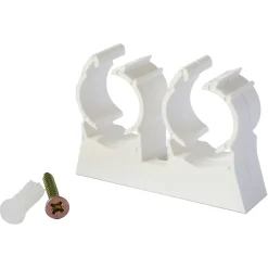 Somatherm for you Clip de fixation double en plastique Ø16, lot de 10