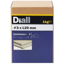 Diall Clou À Tête Plate-Clous à bardeau ASK NG galvanisés 3x20 - 1kg