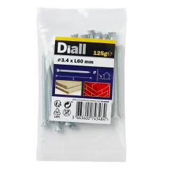 Diall Clou De Charpente-Clous de maçon en acier galvanisé 3,4x70 - 125g